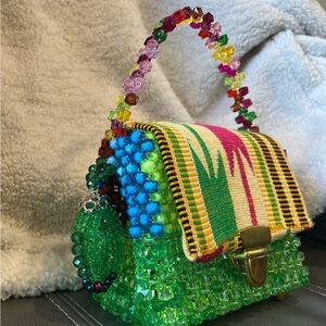 Beaded kente bag